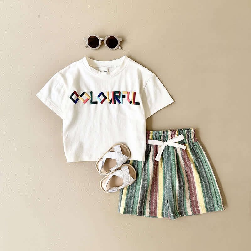 COLOURFUL Baby 2-Piece Vertical Striped Set