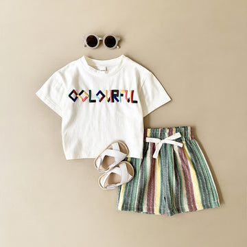 COLOURFUL Baby 2-Piece Vertical Striped Set