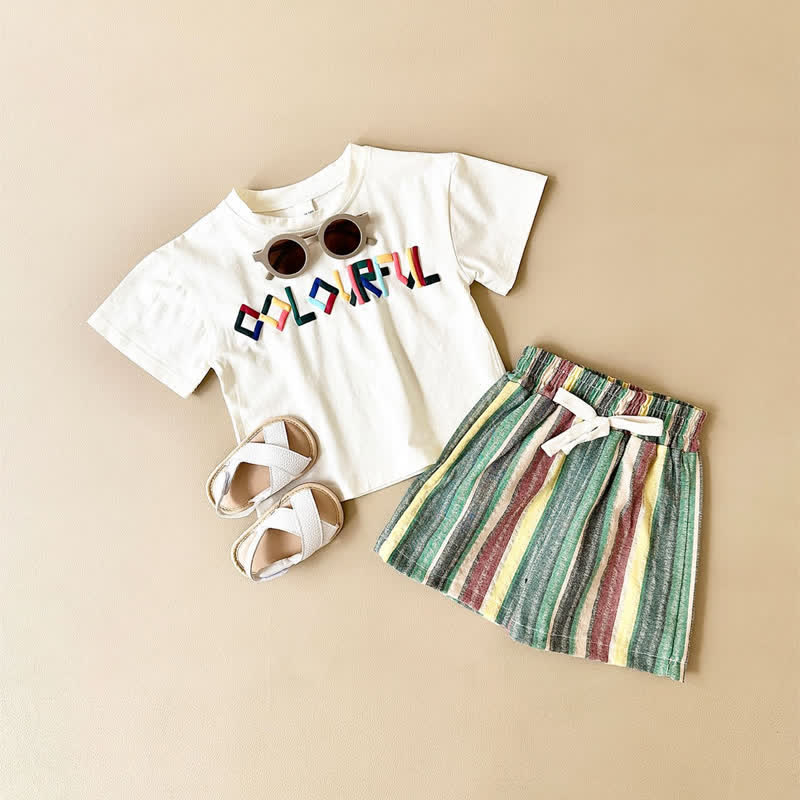 COLOURFUL Baby 2-Piece Vertical Striped Set