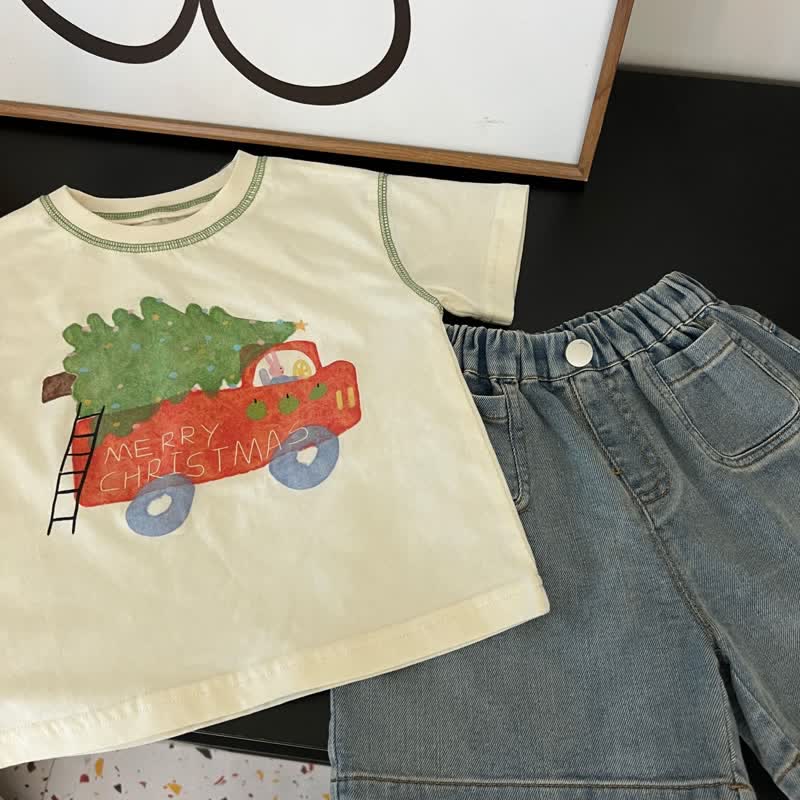 MERRY CHRISTMAS Toddler Car Tree T-shirt