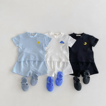 Toddler 2-Piece Embroidered Cloud Sun Moon Set