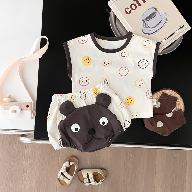 Baby 2-Piece Allover Smile Bear Set