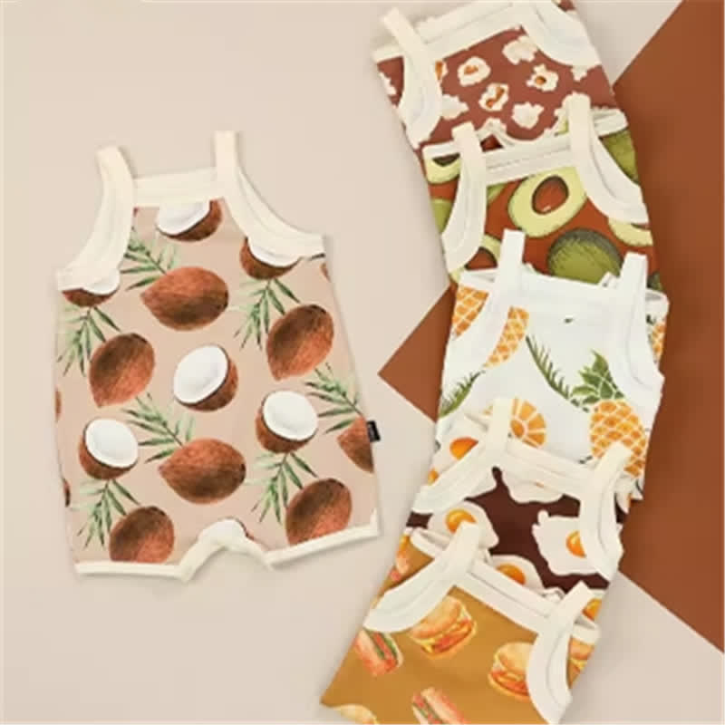 Baby Food Fruit Suspenders Romper