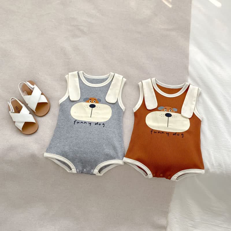 FUNNY DOG Baby 3D Ears Bodysuit