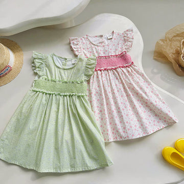 Toddler Flower Sweet Ruffle Sleeves Dress