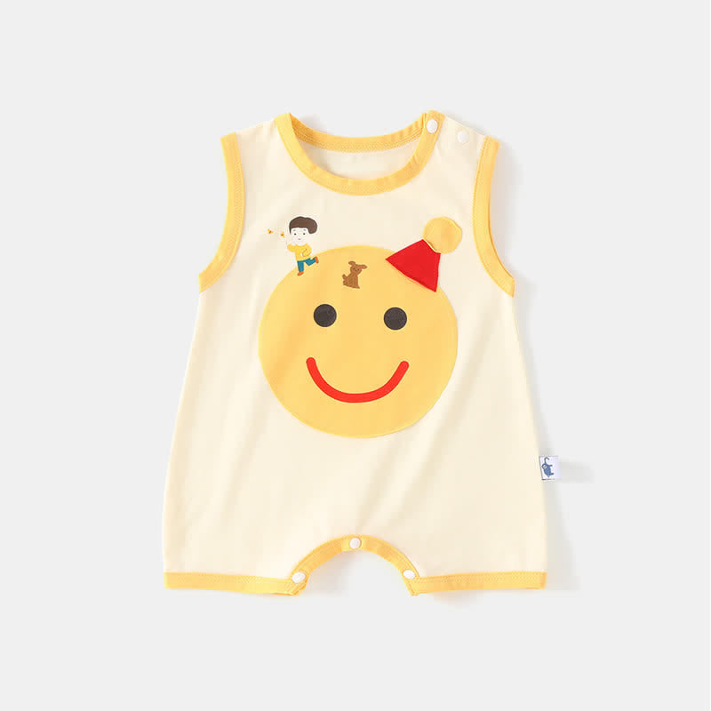 Baby Lovely Smile Sleeveless Apricot Romper