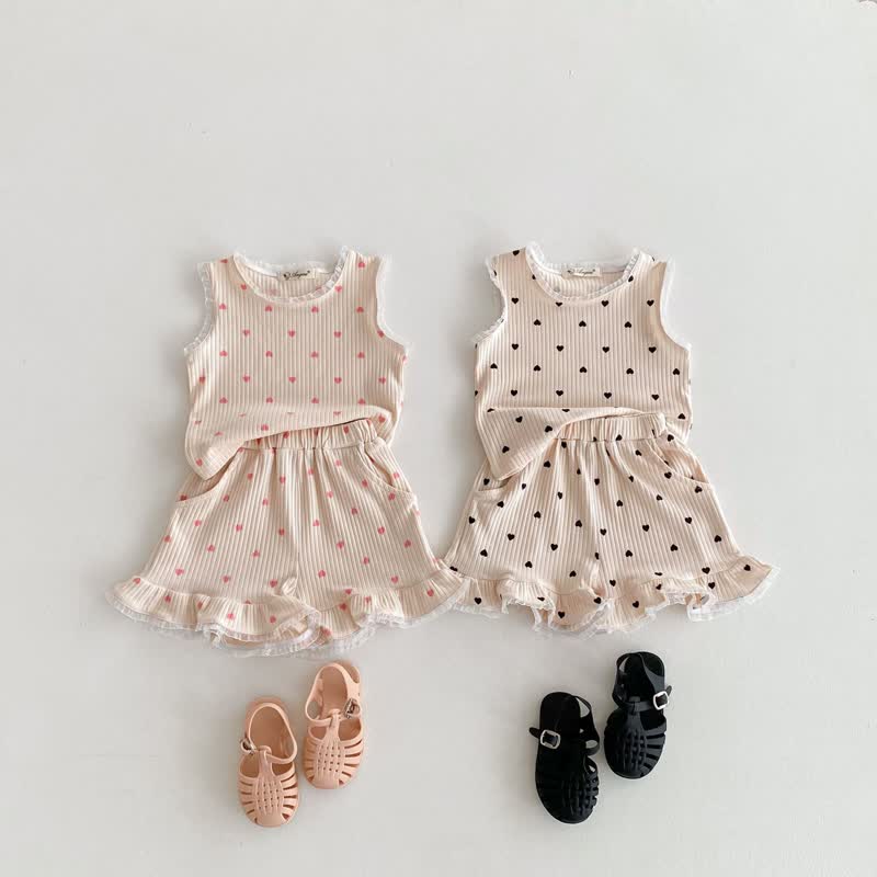 Toddler 2-Piece Ribbed Lace Heart Set