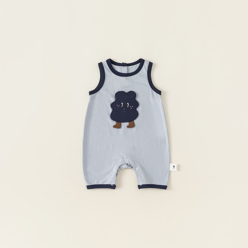 Baby Cartoon Tree Sleeveless Romper