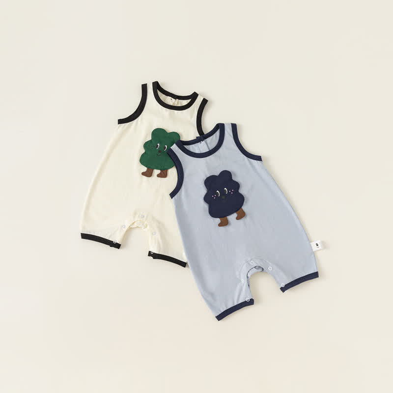 Baby Cartoon Tree Sleeveless Romper