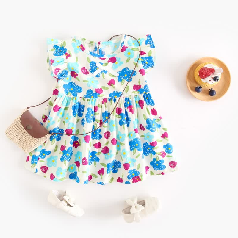 Baby Toddler Ruffled Design Flower Dress