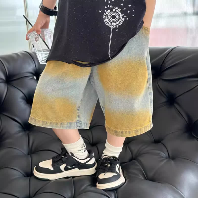 Toddler Boy Tie-dye Denim Loose Shorts