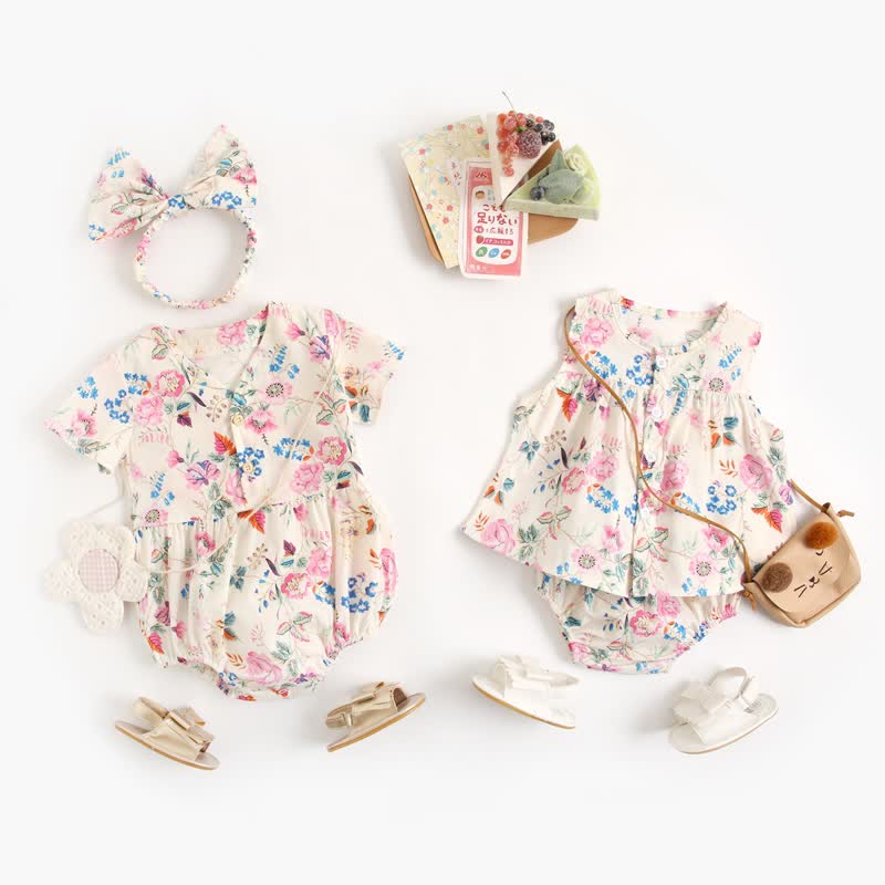 Baby Girl Flower Soft Bodysuit/Set