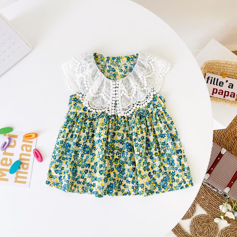 Baby Lovely Lace Lapels Flower Dress