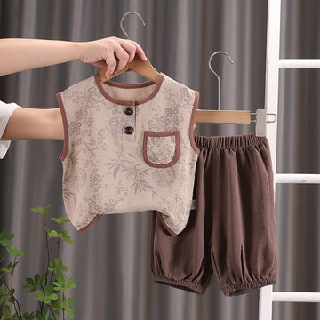 Baby Boy 2-Piece Leaves Brown Set