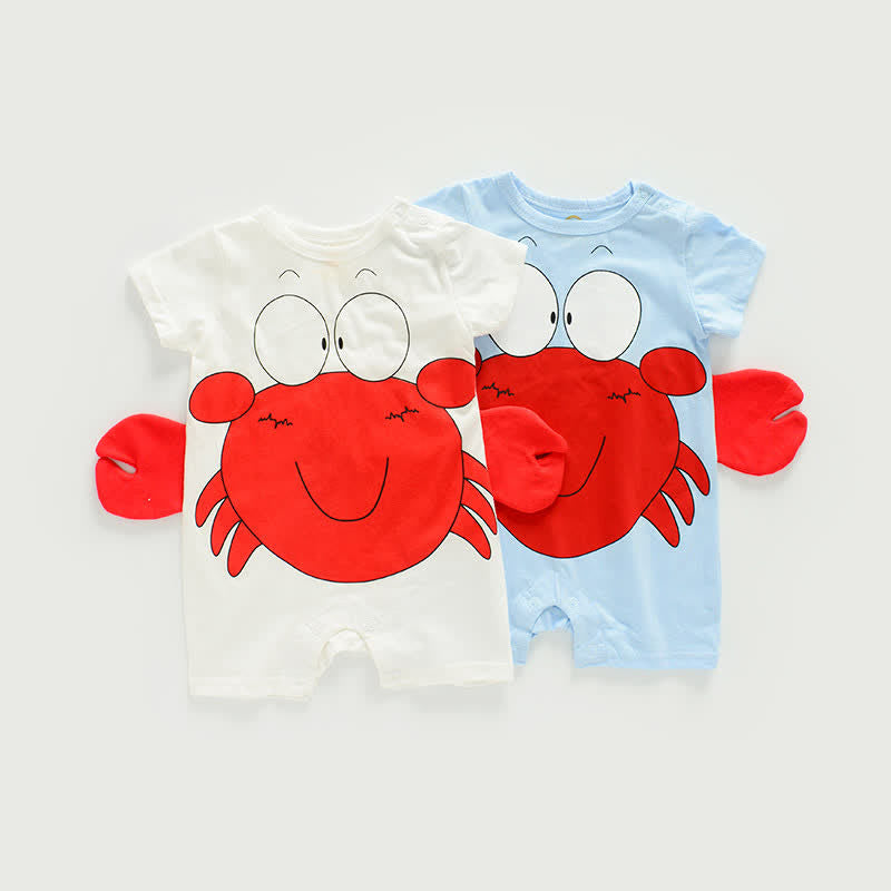 Baby Smile Red Crab Soft Romper