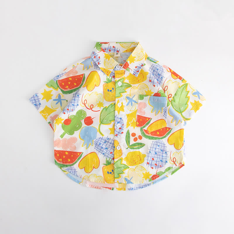 Toddler Graffiti Allover Fruit Multicolor Shirt