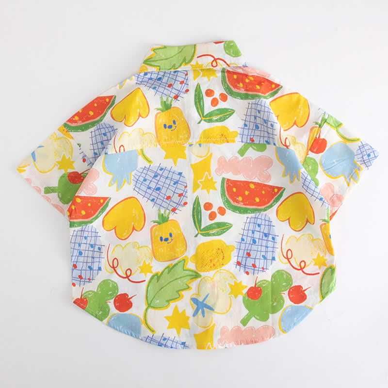 Toddler Graffiti Allover Fruit Multicolor Shirt