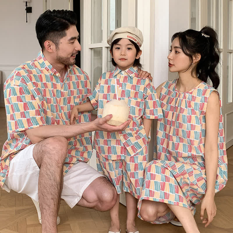 Family Matching Striped Shirt/Set/Dress