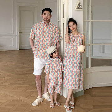 Family Matching Striped Shirt/Set/Dress