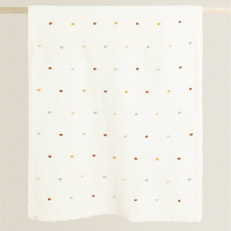 Baby Knitted Multicolor Dots Blanket