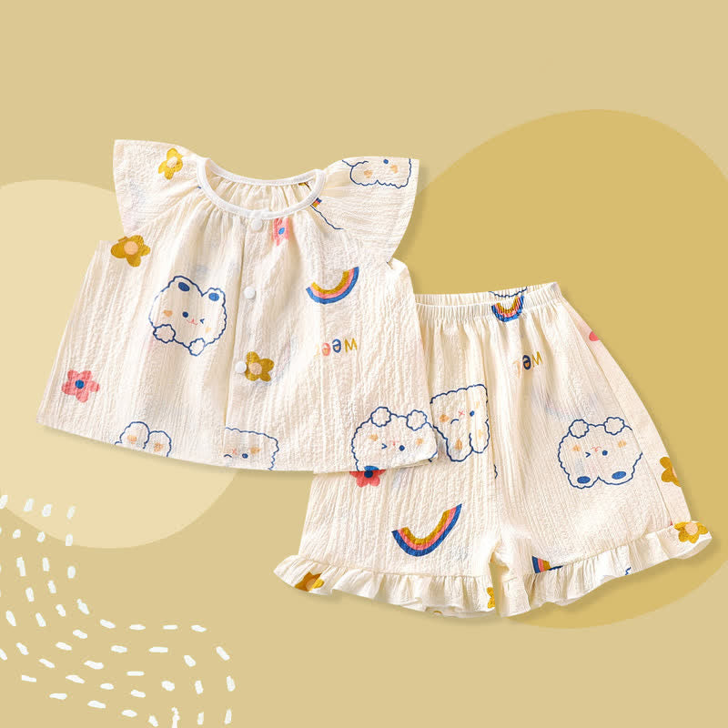 Toddler 2-Piece Heart Bunny Pajamas Set