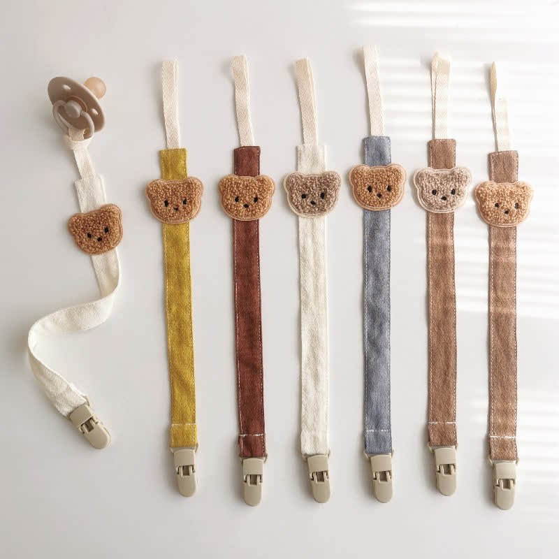 Baby Bear Cotton Pacifier Clip