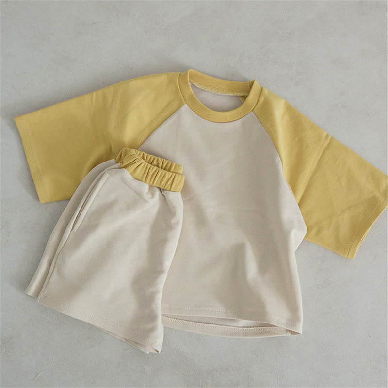 Toddler 2-Piece Contrast Sleeves Simple Set