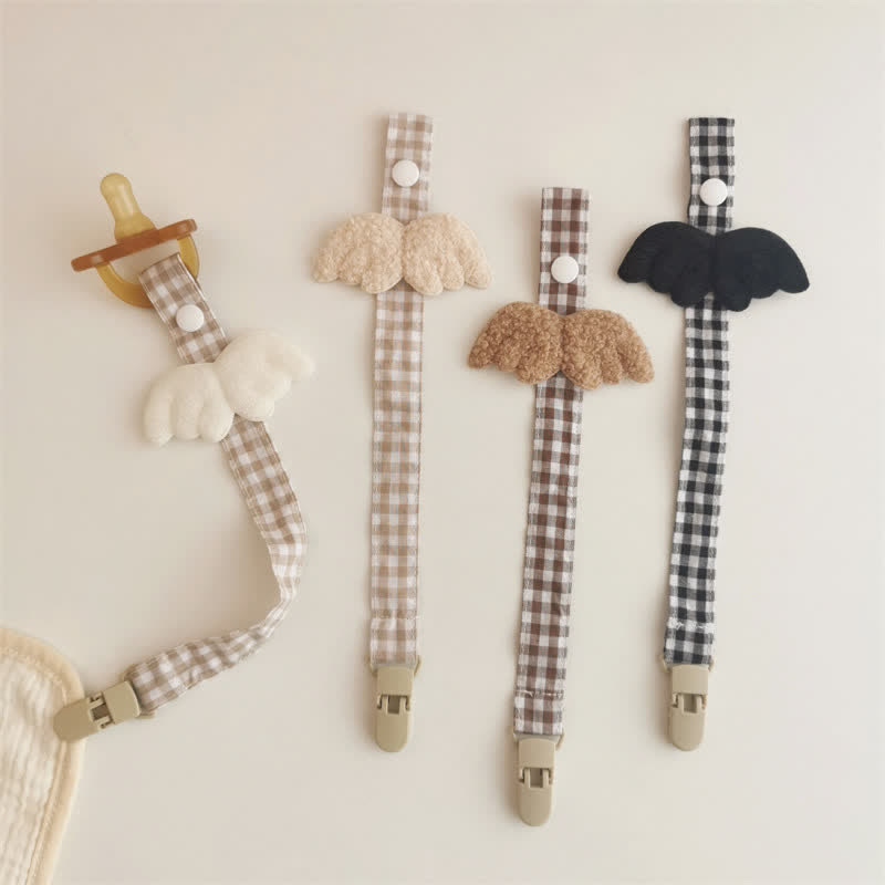 Baby Wings Plaid Pacifier Clip