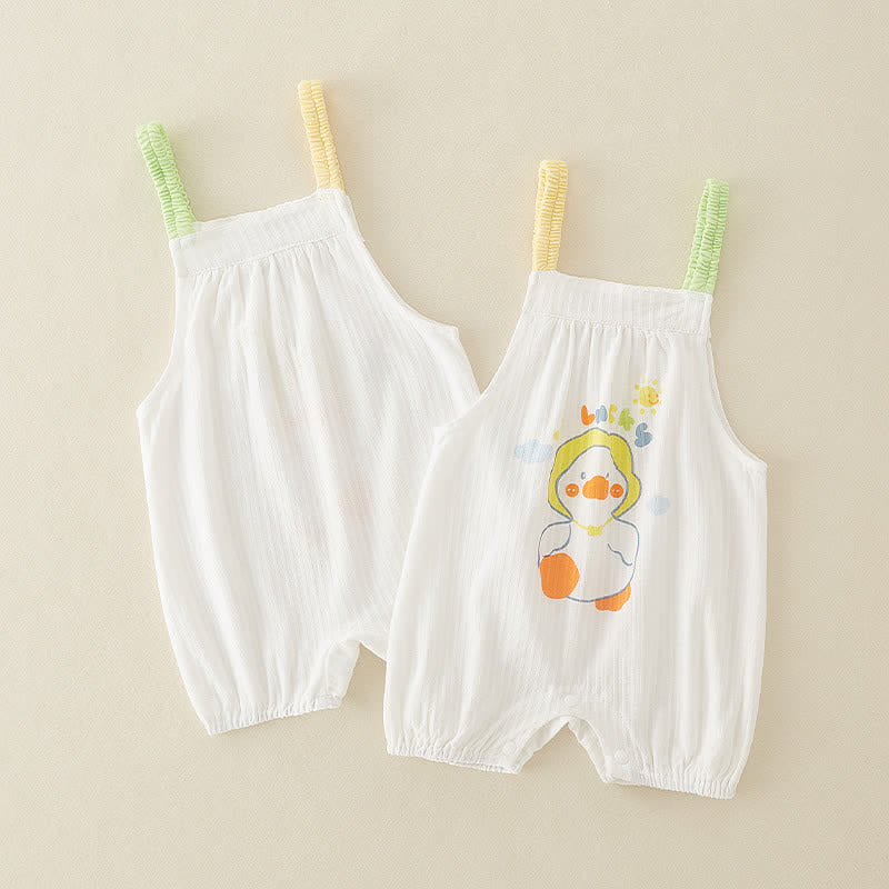 LUCKY Baby Lovely Duck Suspenders Romper