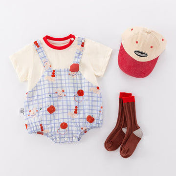 Baby Bunny Apple Fake 2pcs Bodysuit