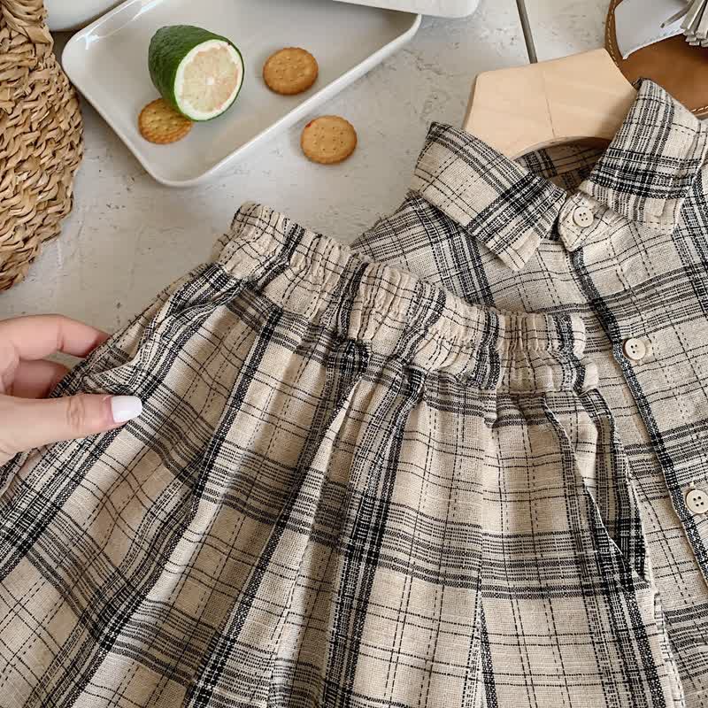 Toddler Khaki Plaid Casual Shorts