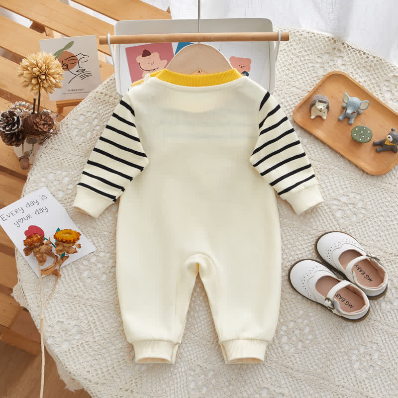 Baby Duck Striped Fake 2pcs Romper