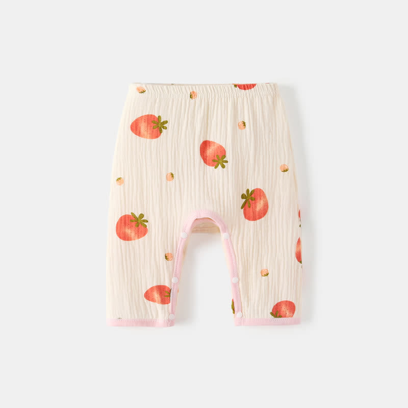 Baby Button Strawberry Beige Pants