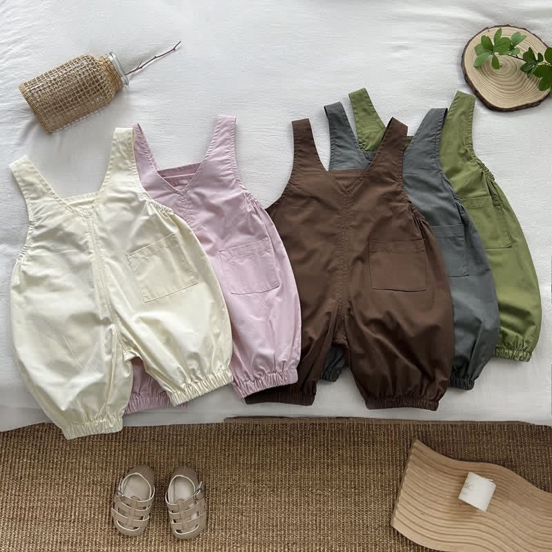 Baby Solid Color Lovely Casual Overalls