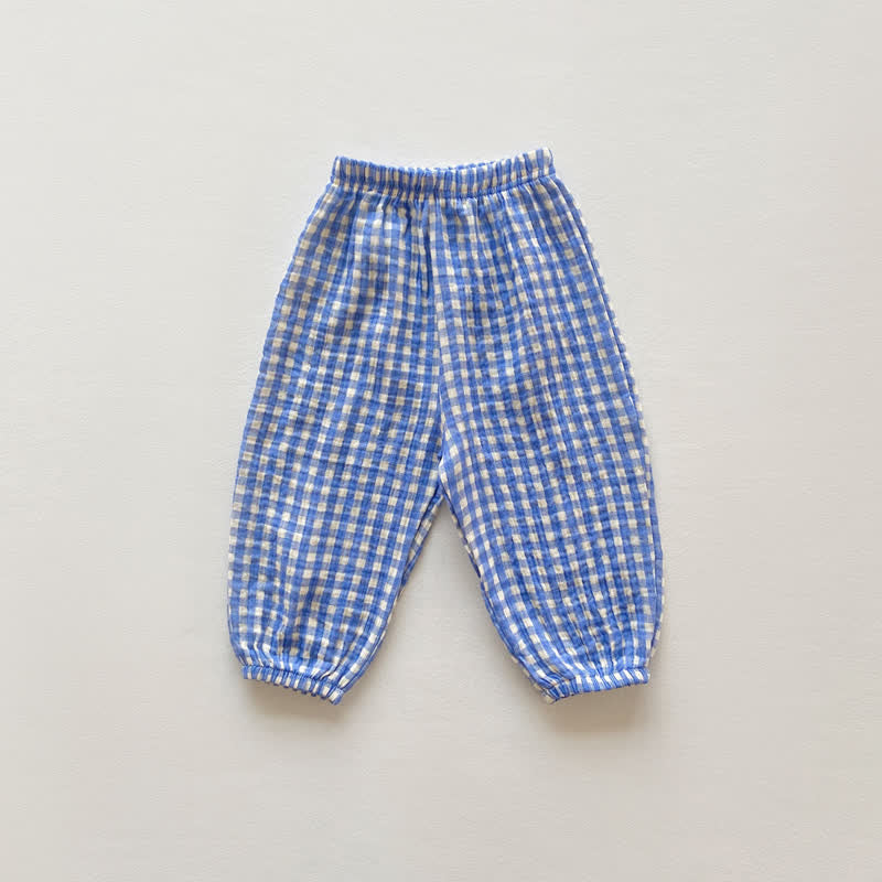 Toddler Blue Plaid Soft Jogger Pants