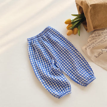 Toddler Blue Plaid Soft Jogger Pants