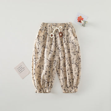 Baby Toddler Black Flower Jogger Pants