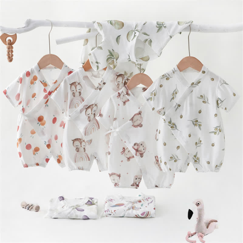 Baby Fruit Animal Rainbow Kimono Romper