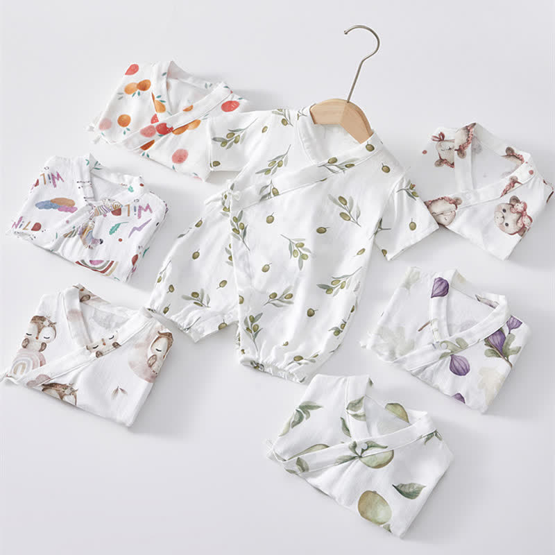 Baby Fruit Animal Rainbow Kimono Romper