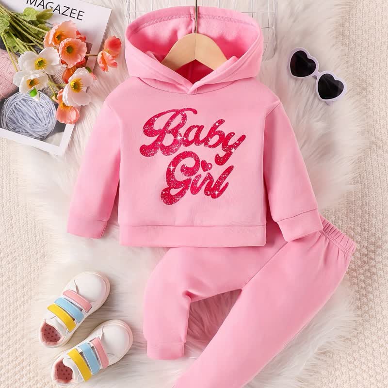 BABY GIRL Baby 2-Piece Hooded Pink Set