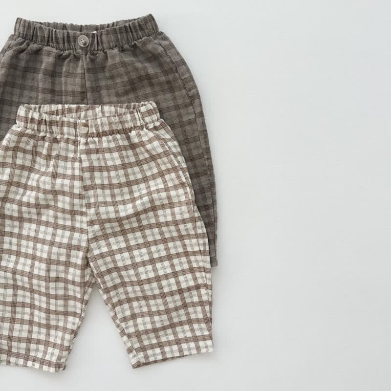 Baby Loose Design Checkerboard Pants