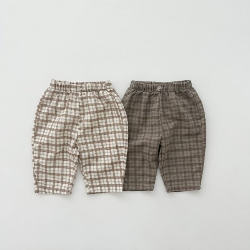 Baby Loose Design Checkerboard Pants