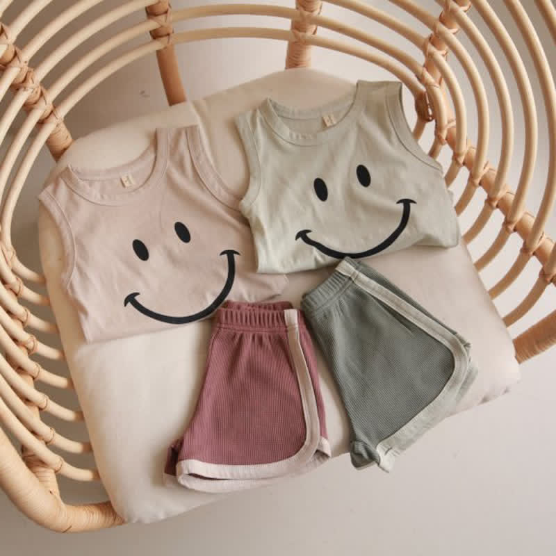 Baby 2-Piece Smile Sweatsuit Sleeveless Set