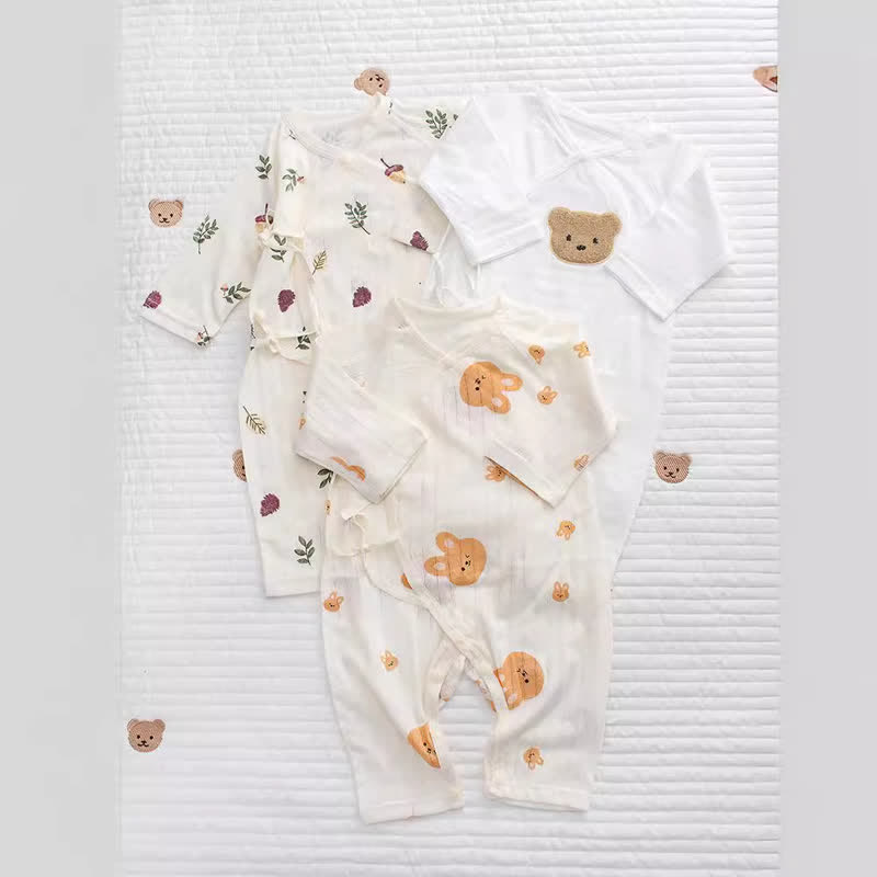 Baby Acorn Bunny Bear Kimono Romper