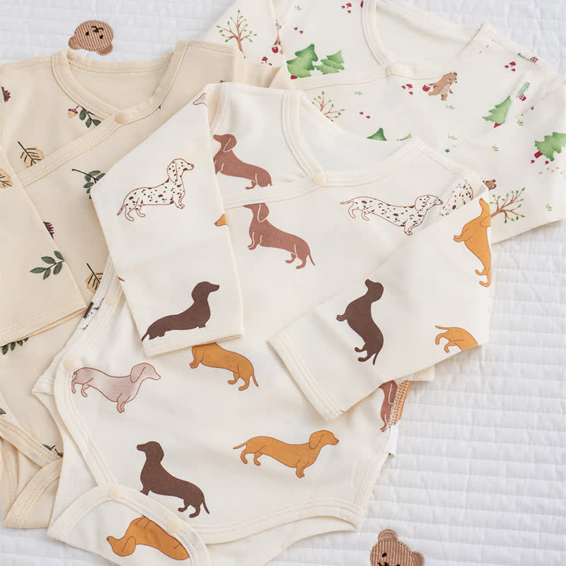 Baby Forest Bear Dog Acorn Bodysuit