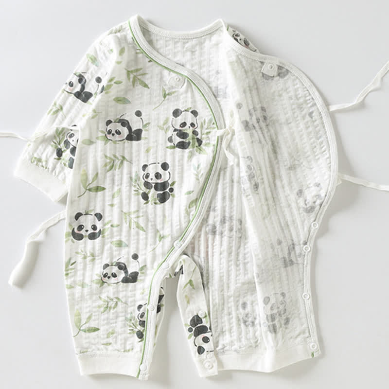 Baby Newborn Bamboo Panda Kimono Romper