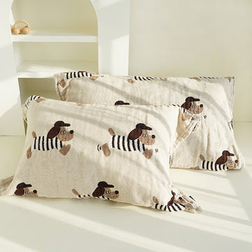 Striped Dog Comfort Pillowcase