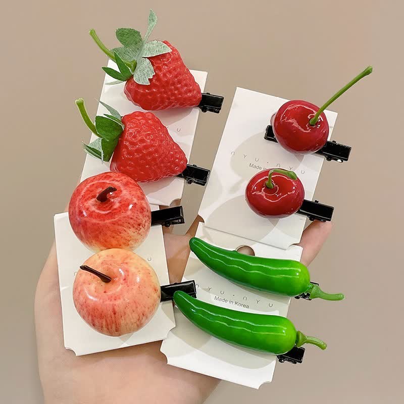 Baby Emulational Fruit Hair Clips 1 Pcs