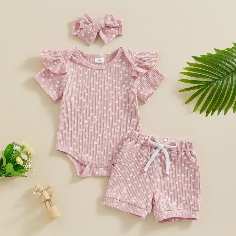 Baby 2-Piece Flower Set with Bow Headband