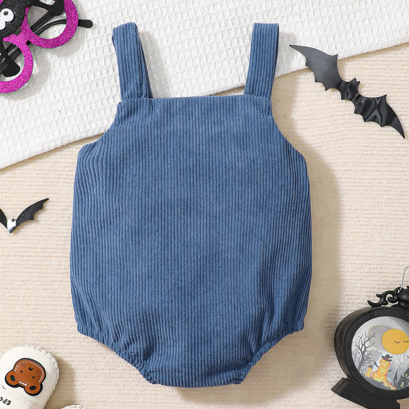 Baby Embroidered Bat Corduroy Blue Overalls